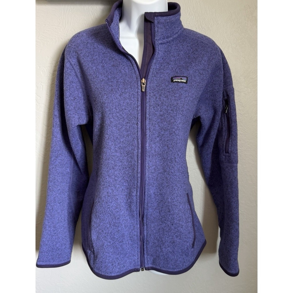 Patagonia Better Sweater Jacket Womens Medium Purple Full Zip Fleece Zip Pockets